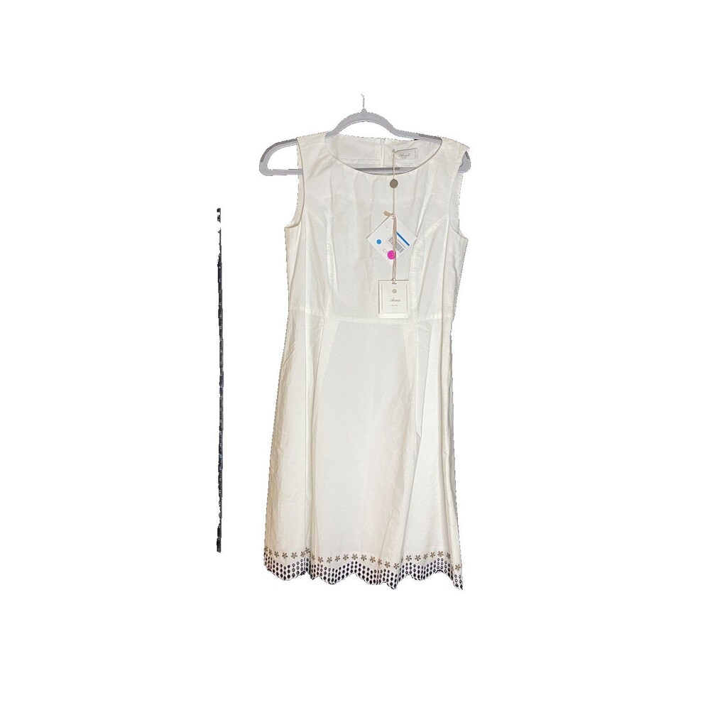 Accua By PSR Women's White Sleeveless Summer Midi Dress Size 42 NWT